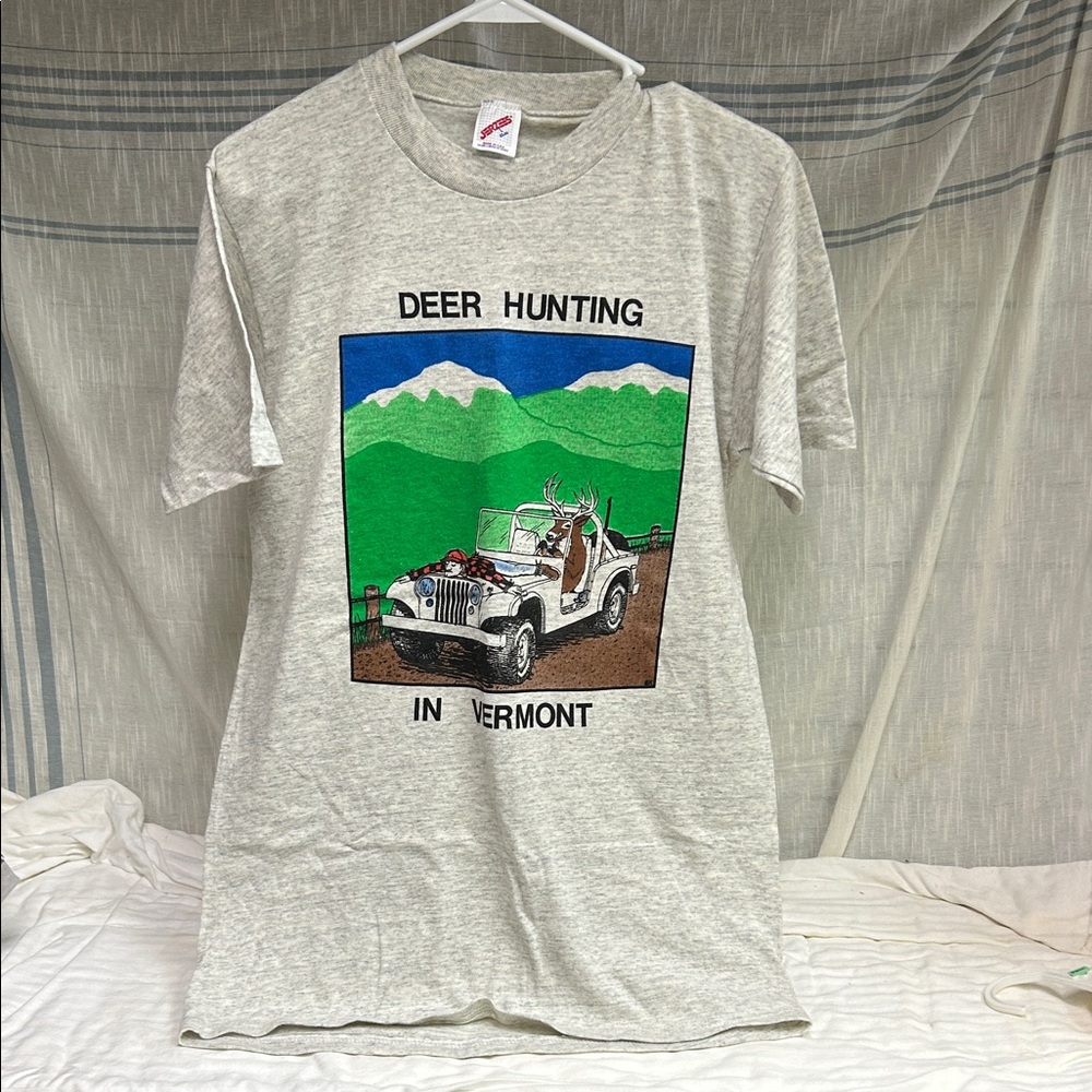 Jerzees Gray Vermont Deer Hunting Tee